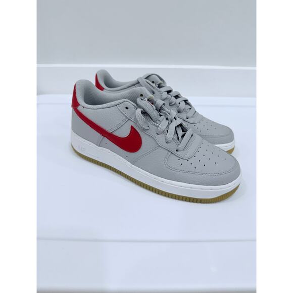 Nike Air Force 1-2 Gray Red Gum GS size 7Y kids youth af1 CI1759-002 - Picture 1 of 13